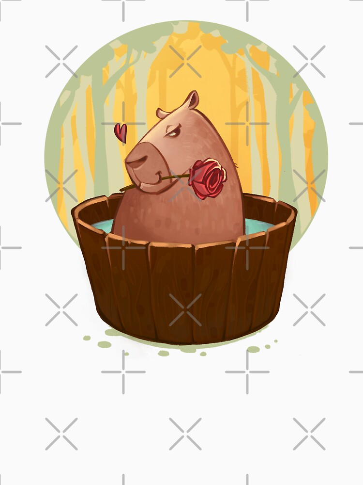 Chill Romantic Capybara with a Rose by supermara