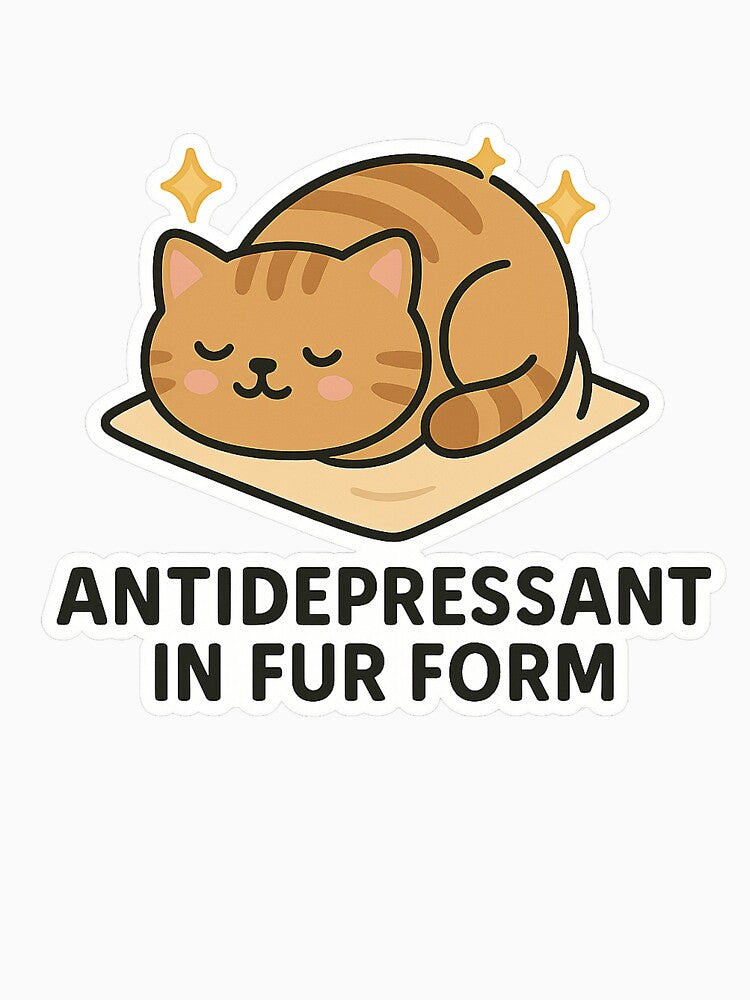 Antidepressant Cat – Cute Loaf Kitty Comfort Sticker by Tripconic