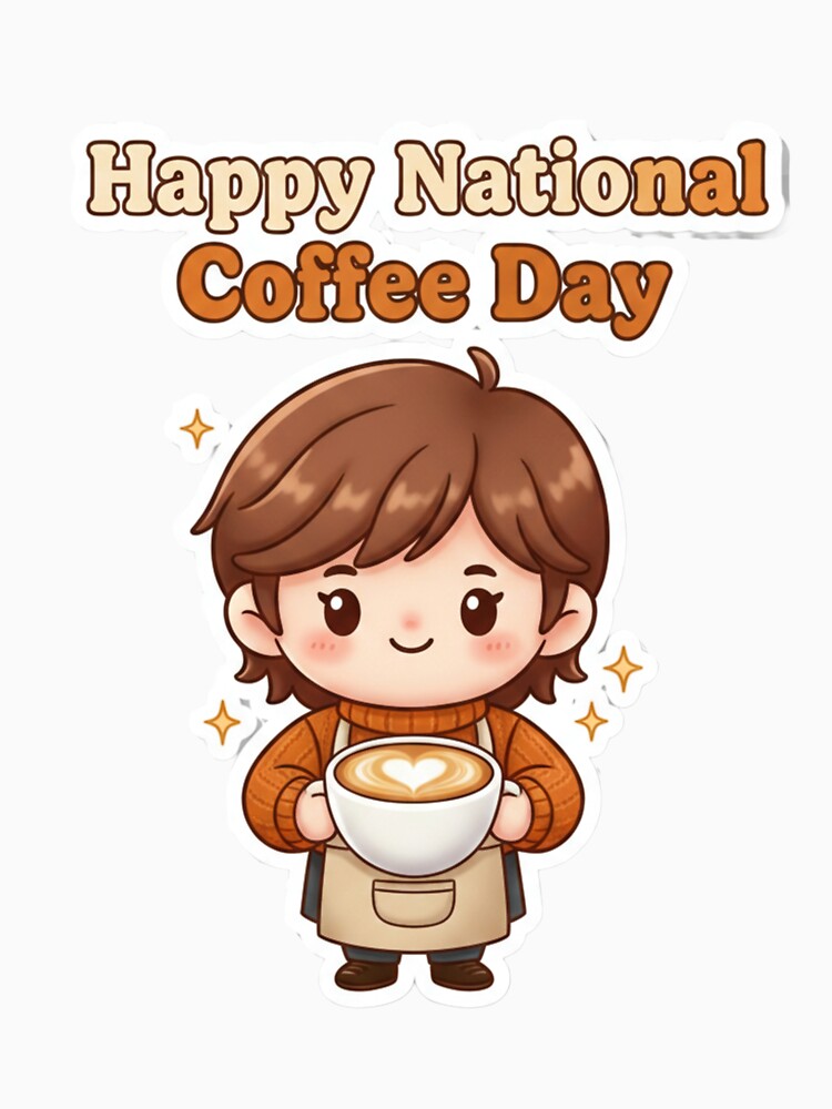 Happy National Coffee Day Cute Barista Sticker by Gscode