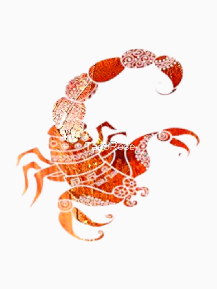 Scorpio Zodiac Symbol Silhouette Design With November Birthstone Topaz Background by TacoRose
