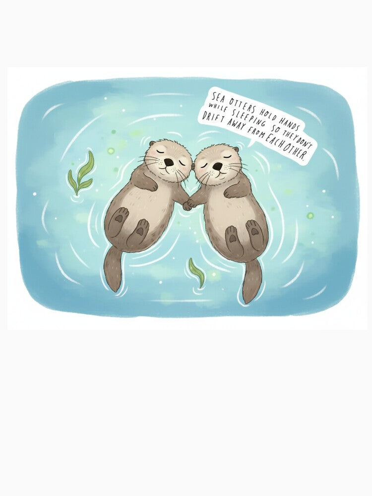 Cute Sea Otters Holding Hands by ancaisaicu