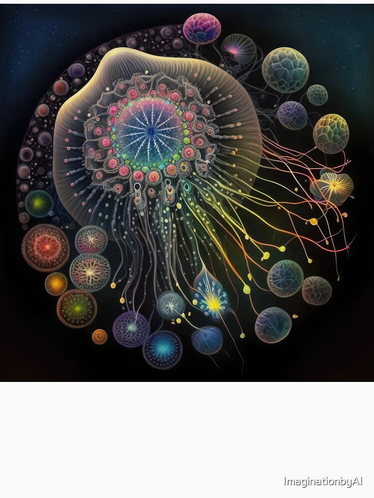 Jellyfish with Bubbles by ImaginationbyAI