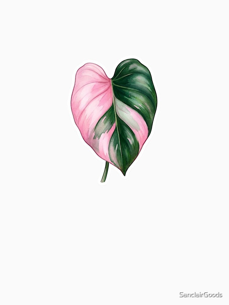 Aesthetic Philodendron Pink Princess Neon Botanical Art by SanclairGoods