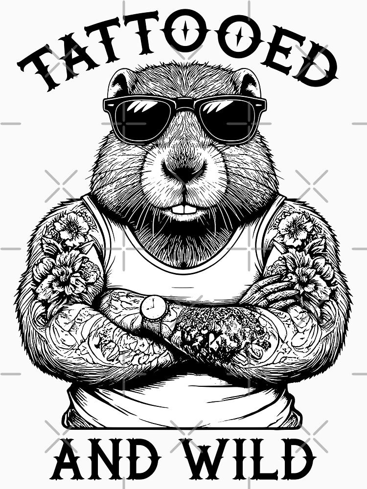 Tattooed And Wild Funny Inked Beaver Animal Tattoo Lover by GrandeDuc