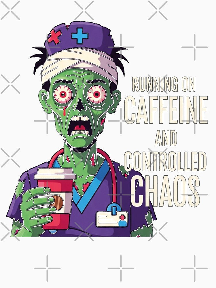 Night Shift Nurse Zombie — Running on Caffeine and Controlled Chaos by FlamaC