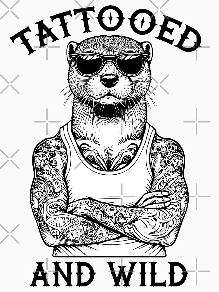 Tattooed And Wild Funny Inked Otter Animal Tattoo Lover by GrandeDuc