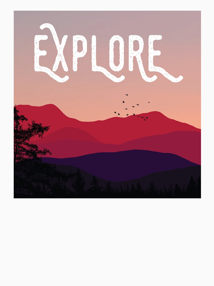 Explore sunset mountains by kickingdesigns