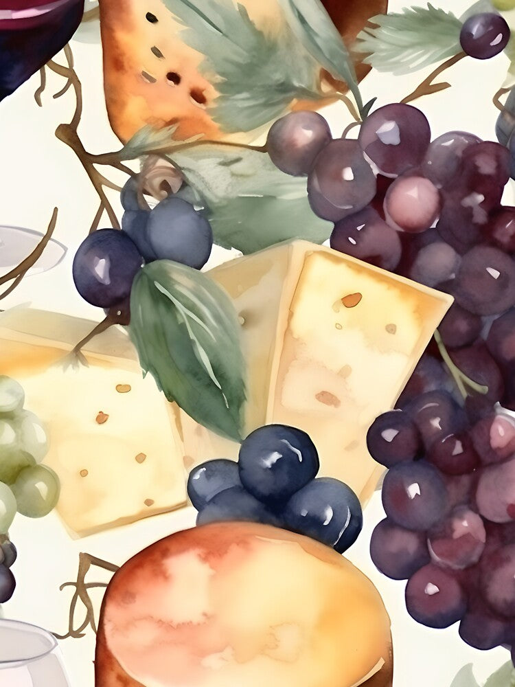Wine and Cheese Water Color 2 by FantasyRealmOP