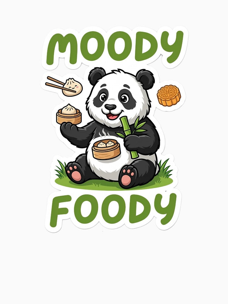 Moody Foody Panda – Cute Dumpling Lover Panda Funny Foodie Design by snaperos