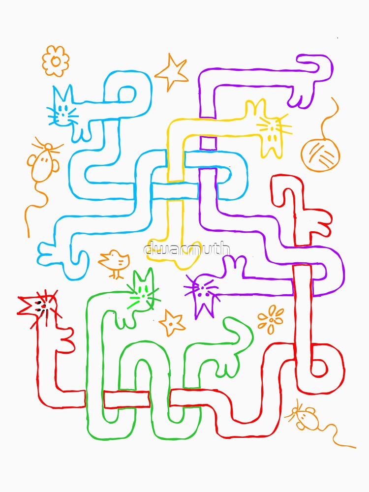 Curly Cat Rainbow Doodle by dwarmuth