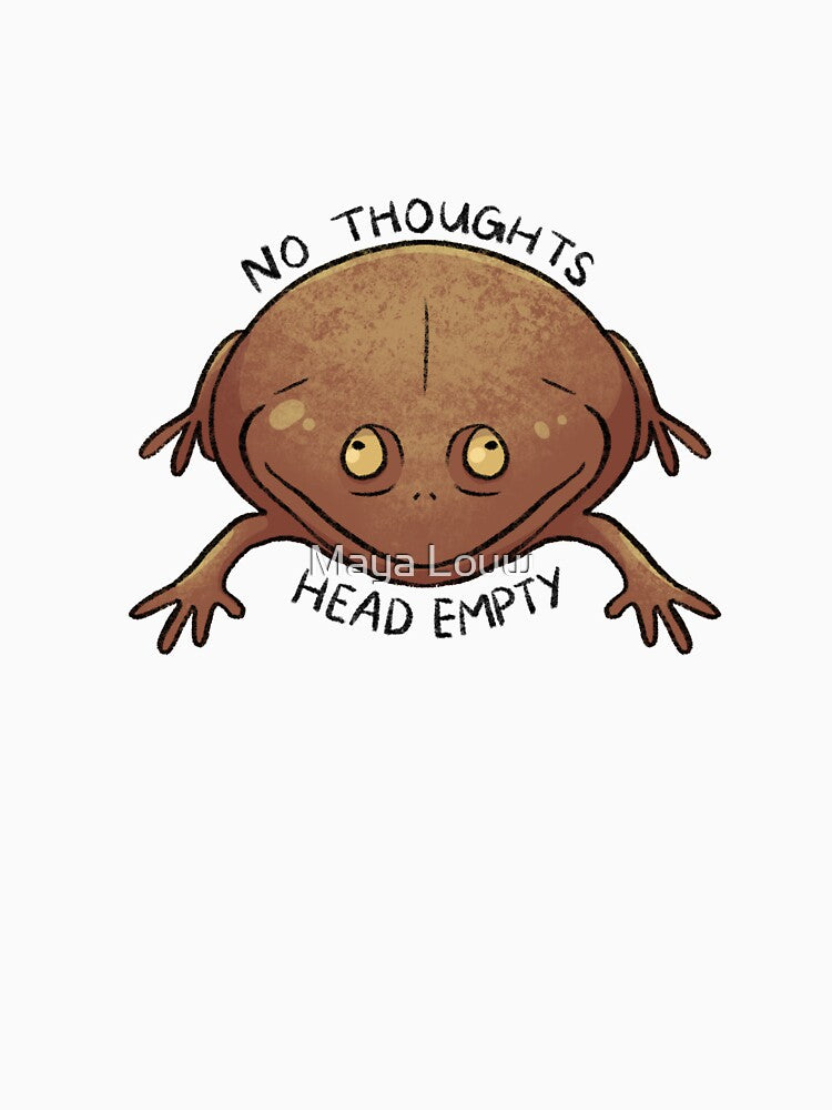 No Thoughts Frog by Lamasia Creations