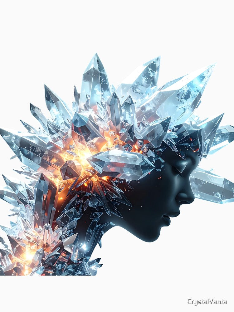 Radiant Crystal Aura Luminous Prism Portrait by CrystalVanta