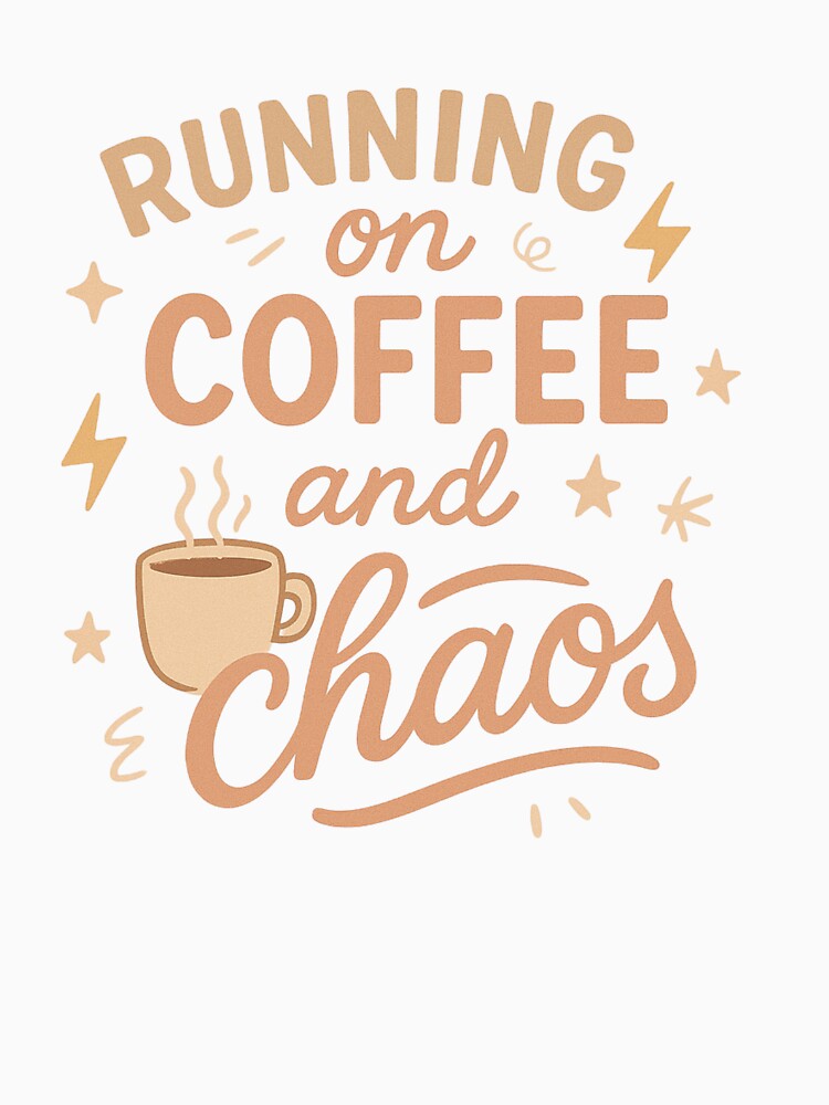 Running on Coffee and Chaos - Funny Caffeine Lover Quote by Designeerguy