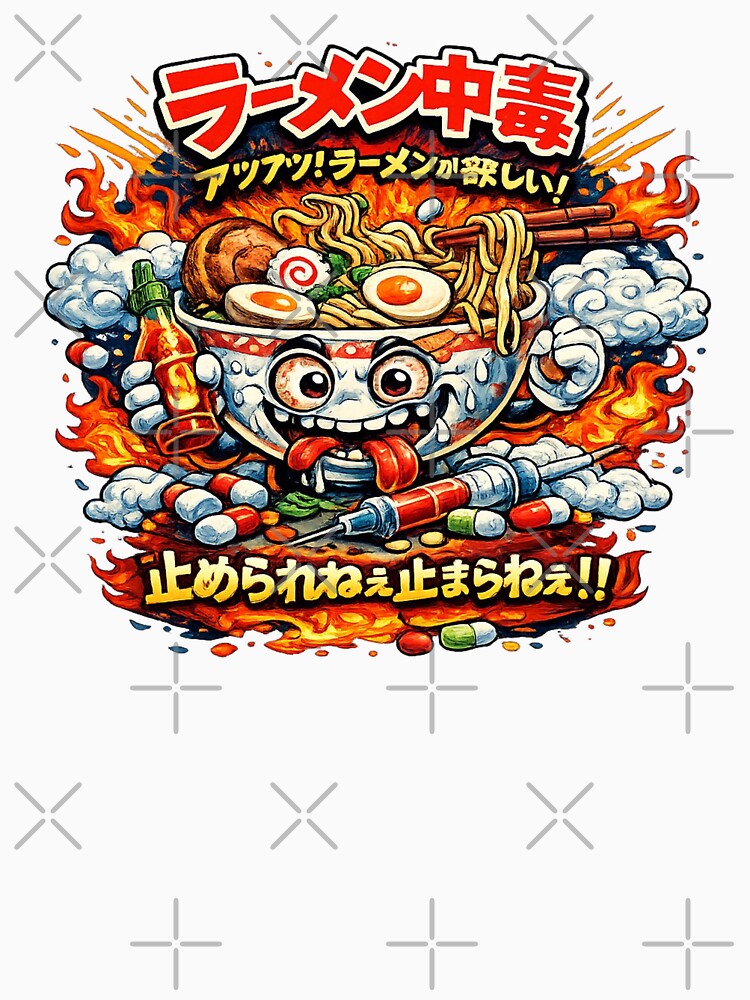 Spicy Ramen Monster T-Shirt – Funny Japanese Noodle Lover Graphic, Kawaii Anime Food Art, Hot Chili Ramen Design by Sushikidsntod