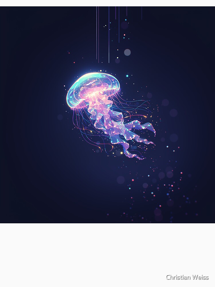 Glitched Neon Jellyfish by Christian Weiss