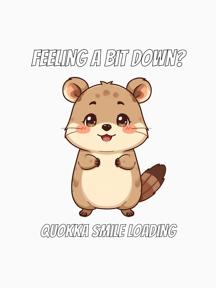 Cute Kawaii Quokka Feeling Down Smile Loading by AnimalMemeHub