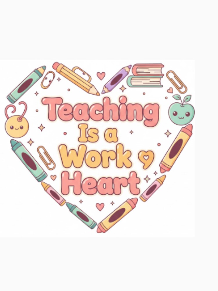 Teaching Is a Work of Heart – Cute Teacher Quote | Inspirational Classroom Decor by ArtiVibeAura