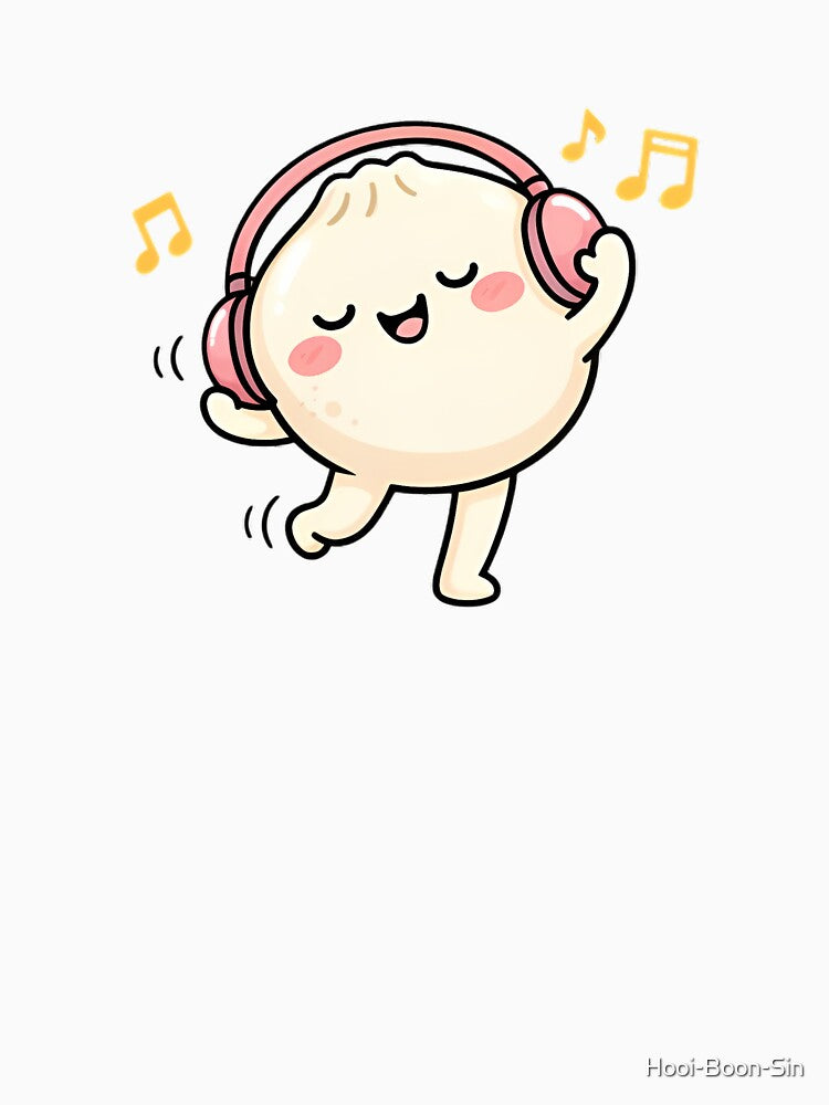 Dancing Kawaii Bao Bun with Headphones by Hooi-Boon-Sin
