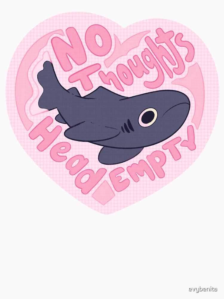 No Thoughts Head Empty Greenland Shark Heart Illustration by evybenita