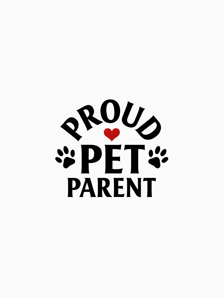 Proud Pet Parent Bold Typography Paw Print Heart by Abe Studio