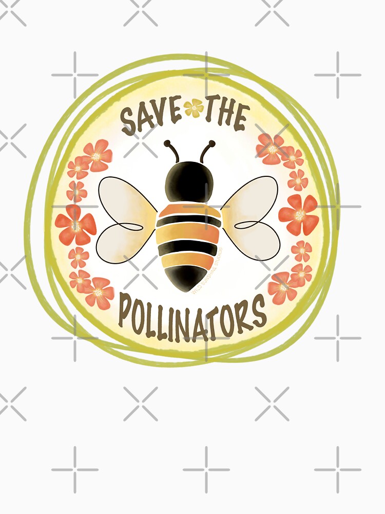 Save the Pollinators Cute Bee Honeybee by SurfPixieArt