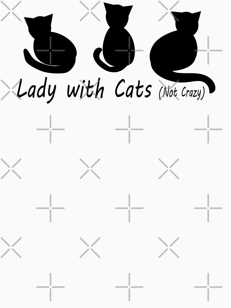 Lady with Cats (not crazy) Black on White Background by nutmegfairy