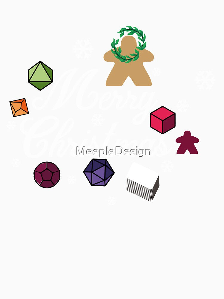 Merry Christmas Board Game Pieces - Christmas board game design- Gaming Art by MeepleDesign