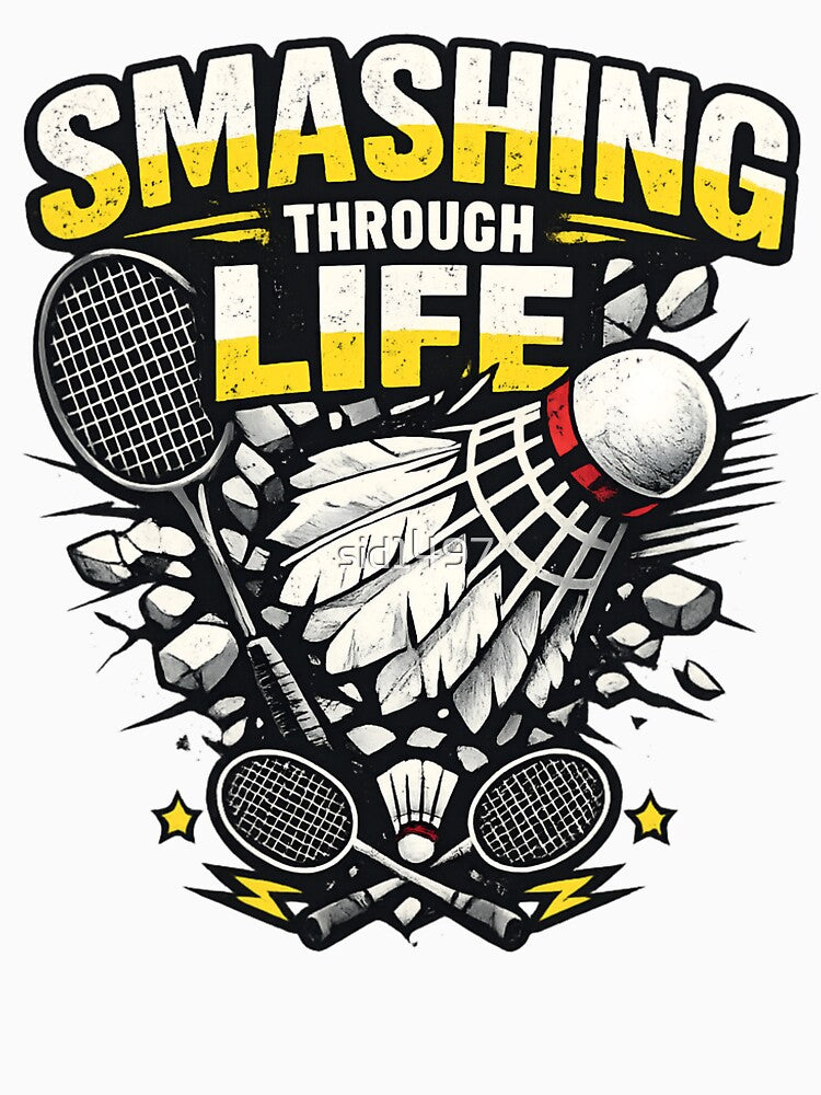 Smashing Through Life - Badminton Player Vintage by SidTastic