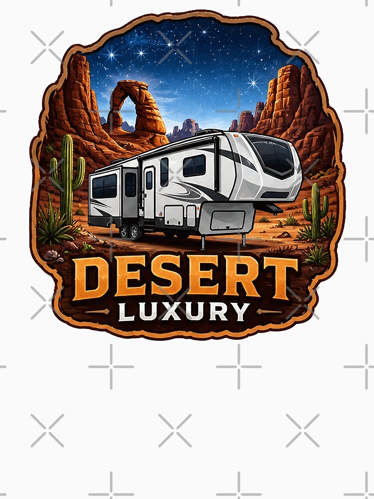 Desert Luxury Fifth Wheel RV Art - Starry Night Southwest Camping Design by SasquatchTrail