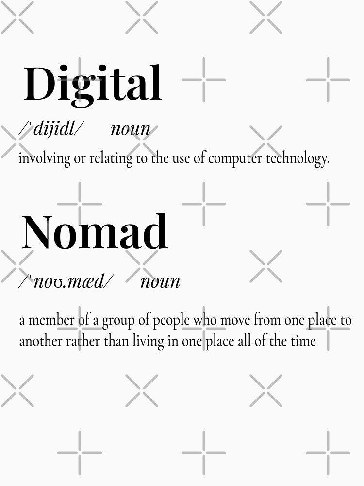 Quintessential Digital Nomad Definition Gift - Quirky Fun Travel Present by bagelsaurus