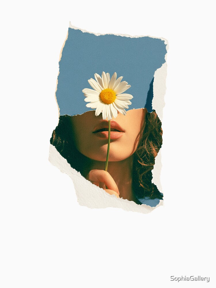 Torn Paper Daisy Dream Aesthetic by SophiaGallery