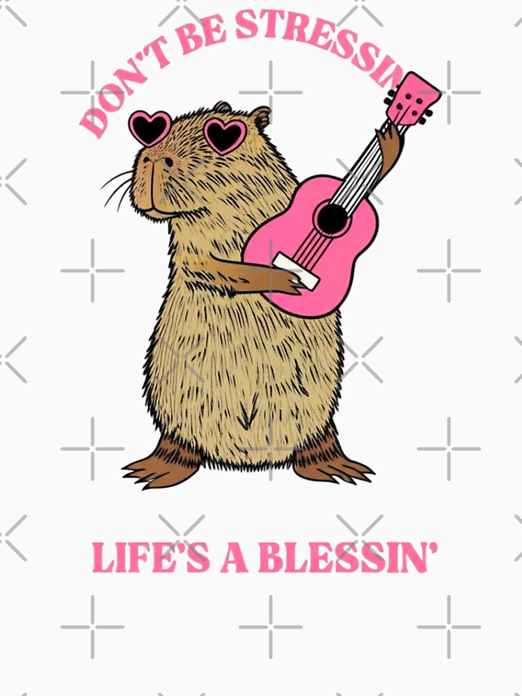 life is a blessing, relax, capybara, stress, funnyfits70, Humor, Funny, retro, vintages, funny quotes, animal humor, by FunnyFits70