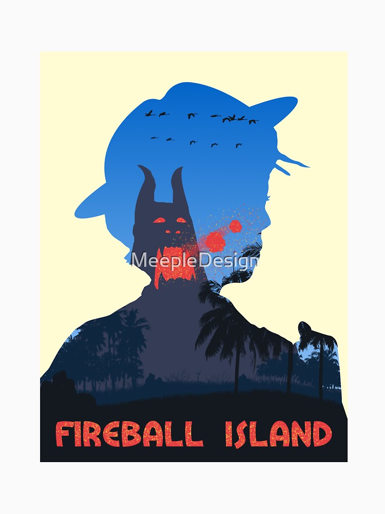 Fireball Island - Minimalist Silhouette Poster Style - Board Game Art by MeepleDesign