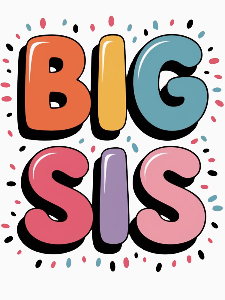 Promoted to Big Sister Retro Design for Sibling Reveal by BunBuntheDog-
