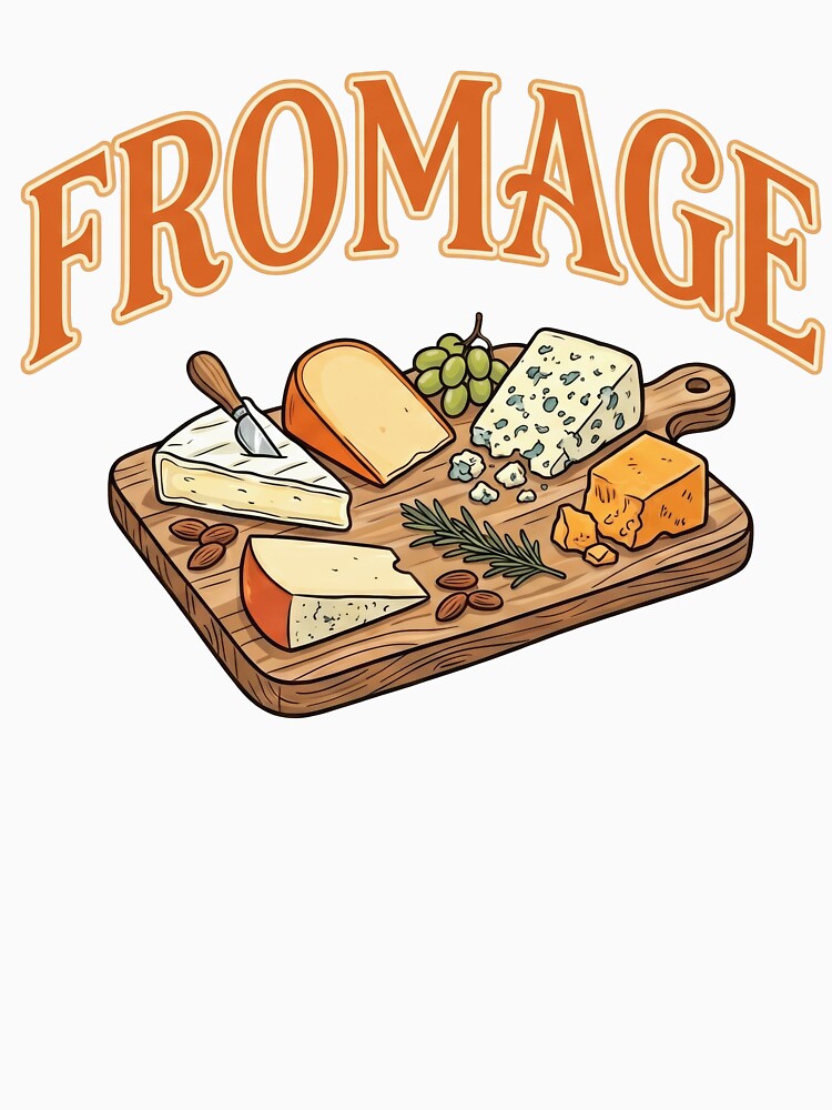 Vintage Fromage French Cheese Charcuterie Graphic Design by Terry Bain