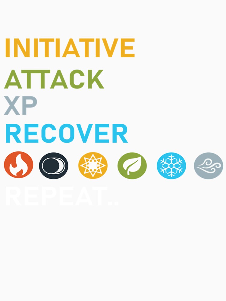 Gloomhaven Initiative, Attack, XP, Recover, Repeat Board Game Graphic - Tabletop Gaming by DerekMcCronex