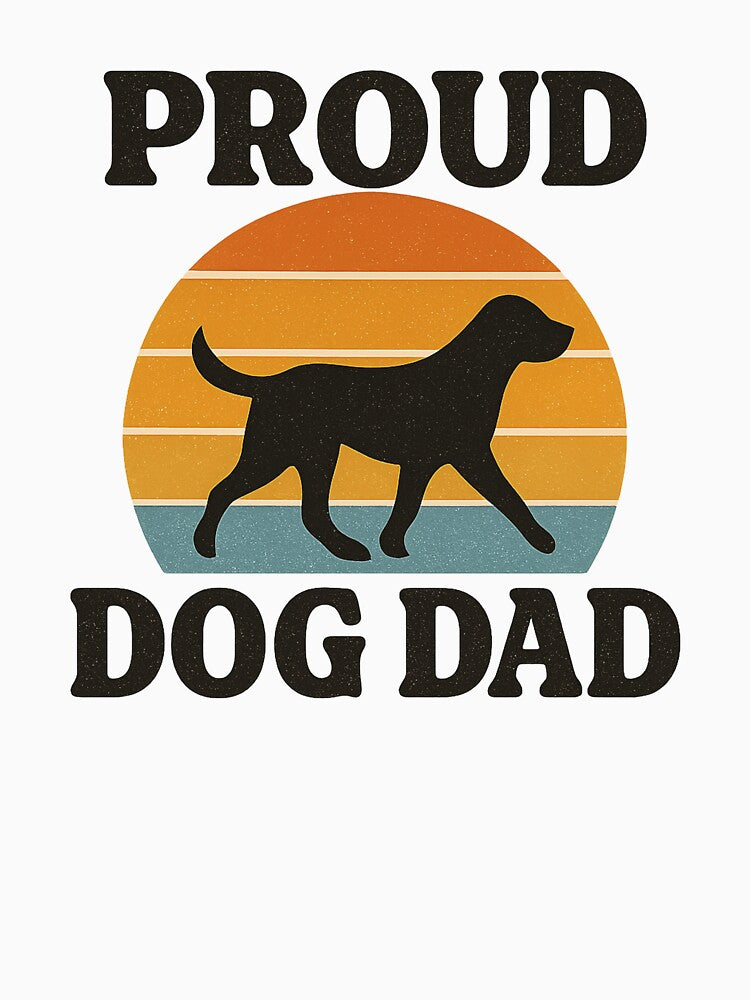 Proud Dog Dad Vintage Sunset Dog Lover Design by OwnYourMood