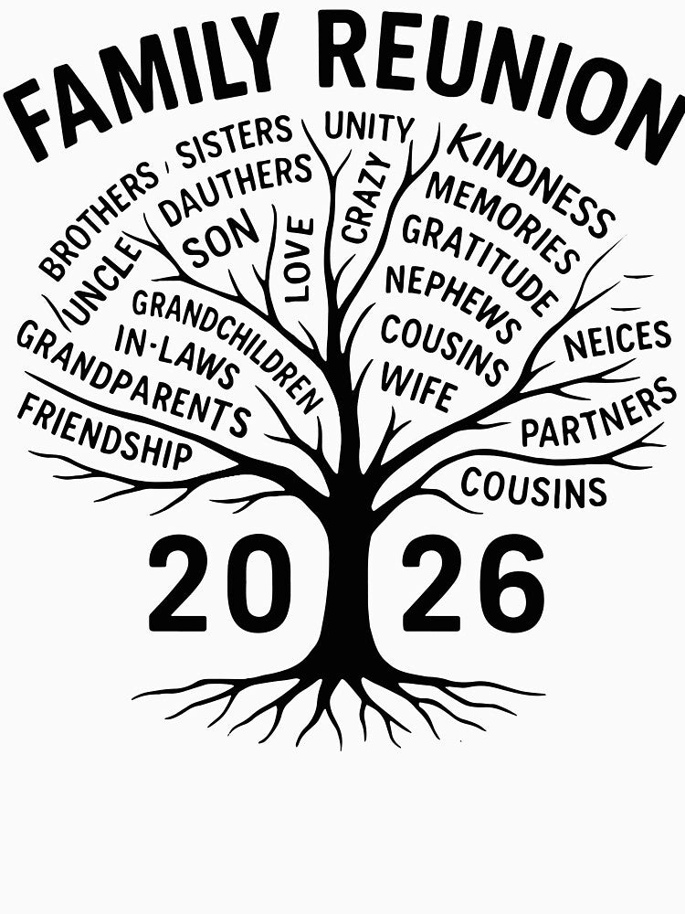 Family Reunion 2026 Tree Word Art Design Family Tree - Tree Of Life Family Reunion by Oualid Art