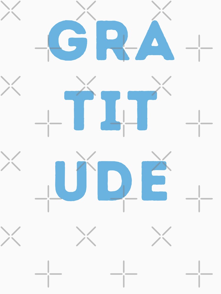 Gratitude All Over Text Blue by NinniSilver