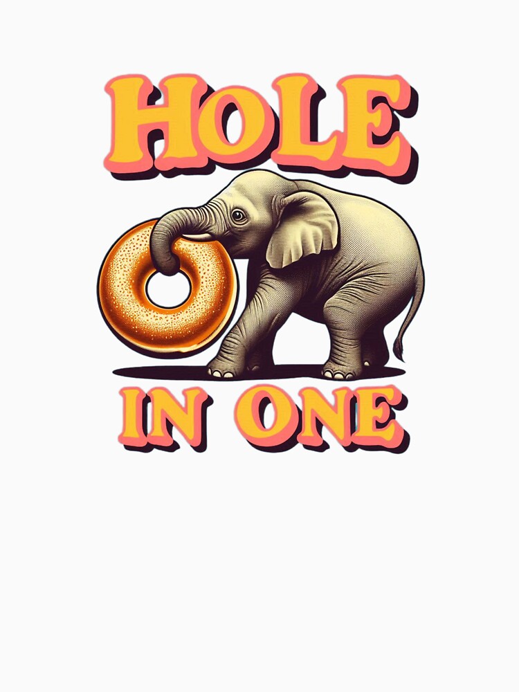 Elephant with Bagel – Hole in One Funny Foodie Animal Art by harmzk90
