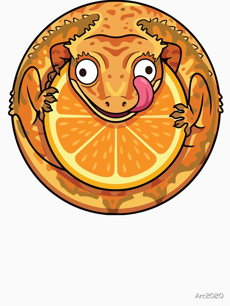 Cute Crested Gecko Orange Slice No Thoughts by Arc2020