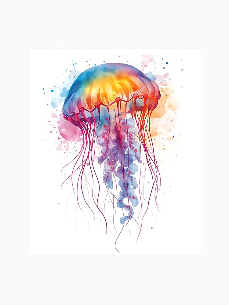 Jellyfish Glow – Vibrant Neon Watercolor Ocean Fantasy Design by ColorSplash123