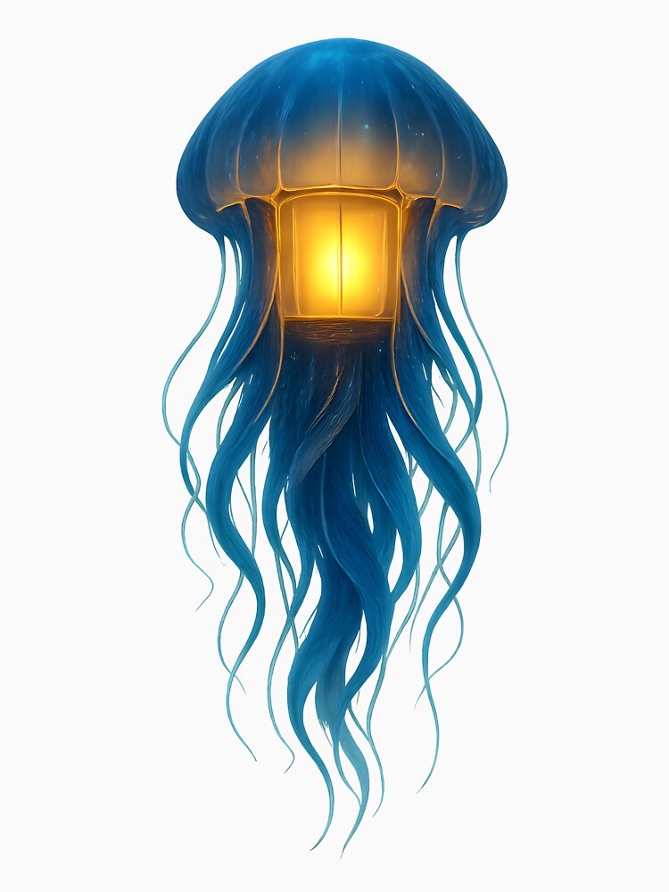 Astral Jellyfish Lantern – Glowing Deep Sea Creature Art by WolfPixelRo