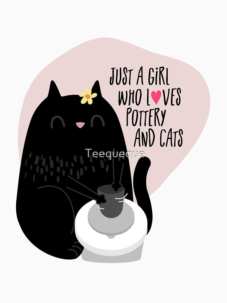 A girl who loves pottery and cats by Teequeque