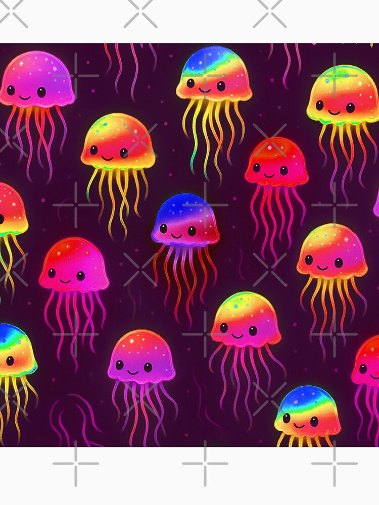 Pink Neon Jellyfish Pattern by SassyArtistry