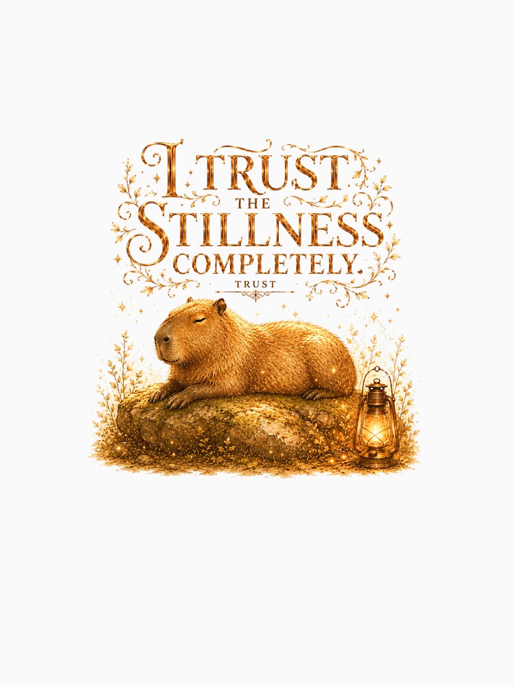 I Trust The Stillness Completely Vintage Capybara Zen by AQUILAKREO