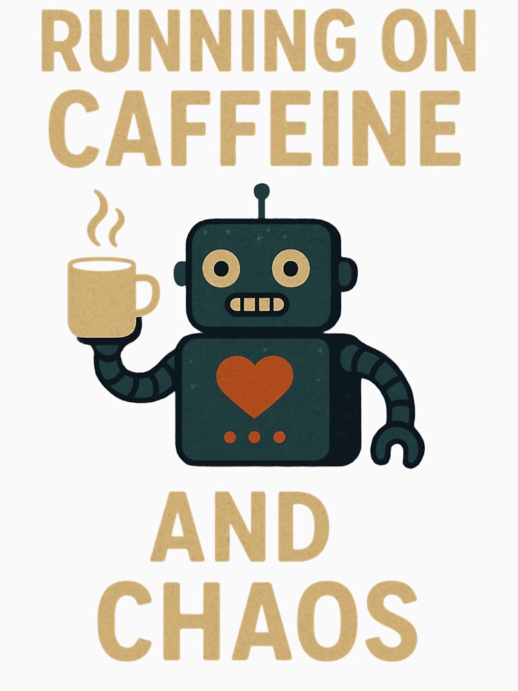 Running on Caffeine and Chaos Funny Robot Design. by The-T-In-Retro