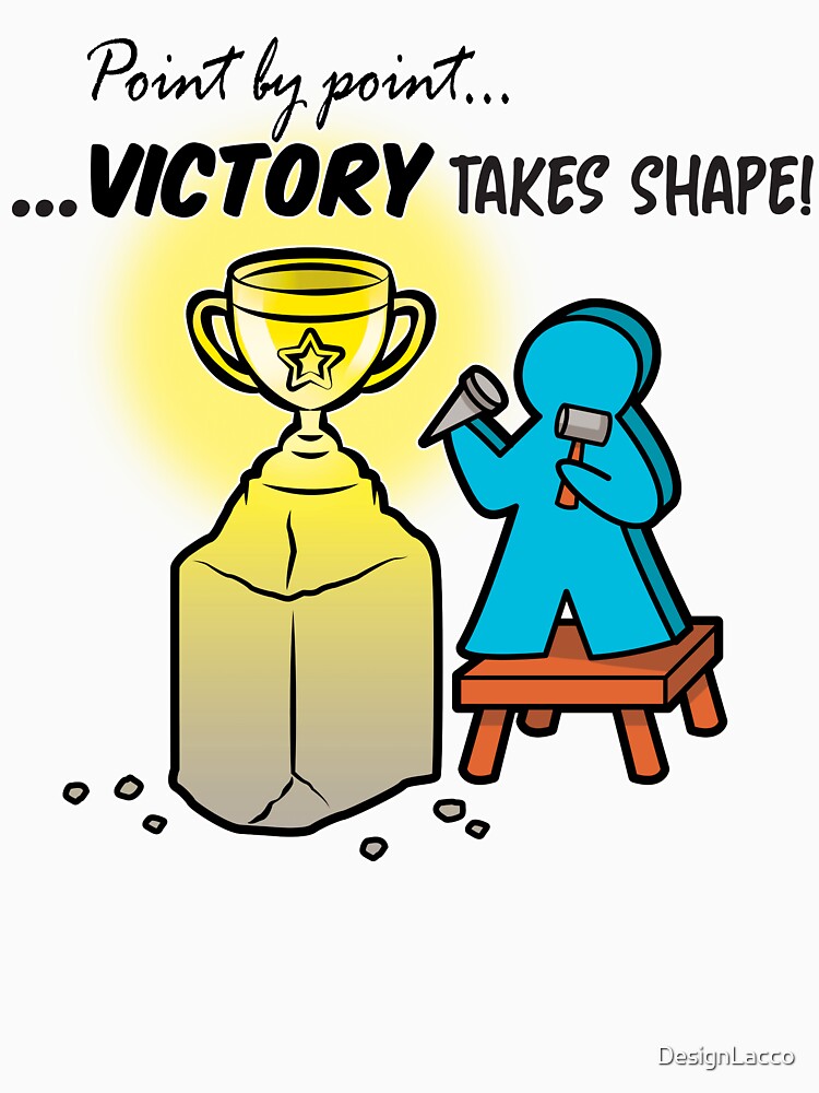 Meeple is racking up points in the board game, carving out their victory! by DesignLacco