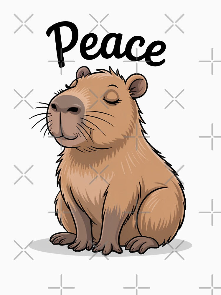 Chill Peace Capybara Cartoon Vibes by MonkiFlipp