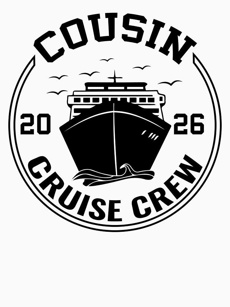Cousin Cruise Crew 2026 Family Vacation Nautical Logo Art by PixelWaveBD
